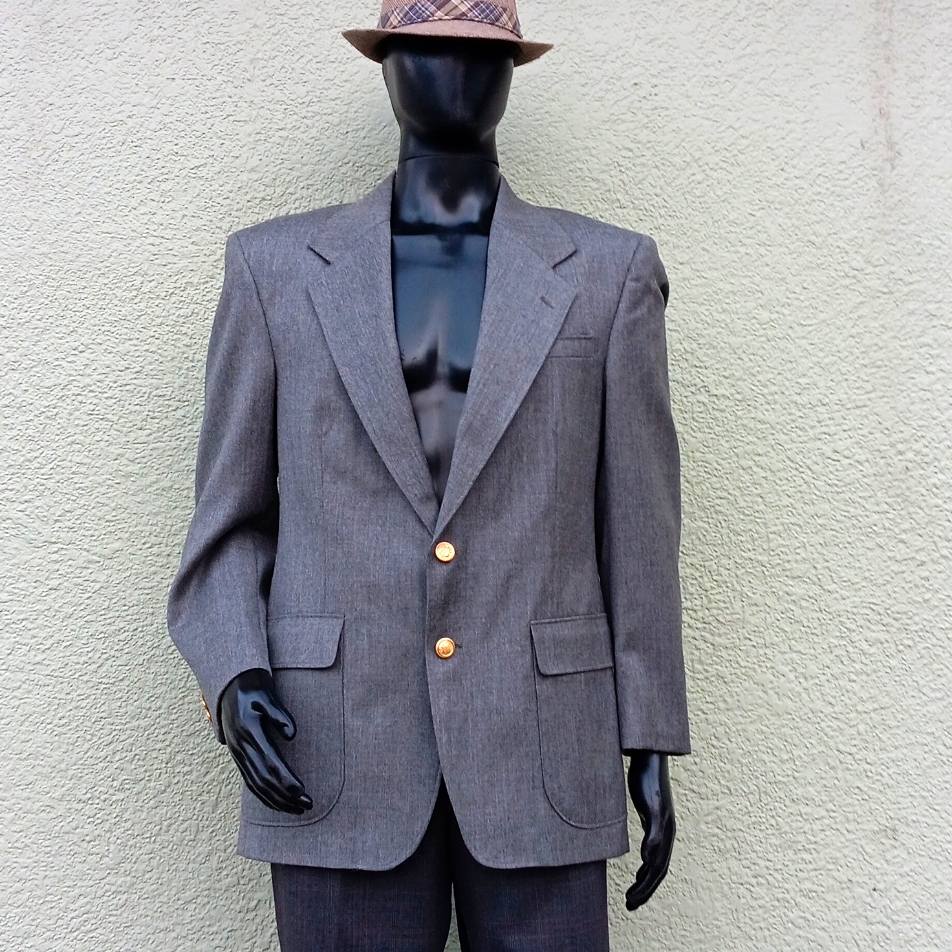Today's Man Vintage Pure Wool (2) Gold Button Luxury Classic Men's Blazer